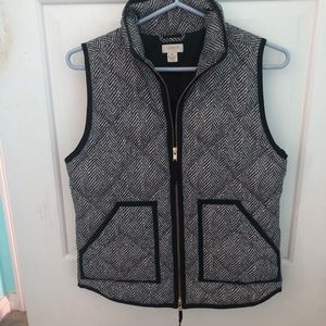 J Crew Herringbone Quilted Vest